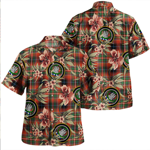 Innes Red Modern Clan Badge Tartan Aloha Hawaiian Shirt Tropical Old Style