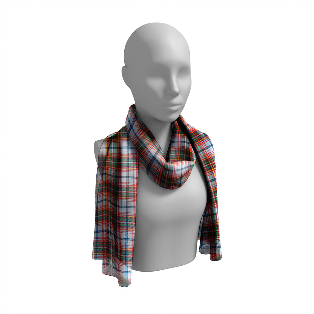 Innes Red Dress Modern Tartan Classic Silk Habotai Long Scarf