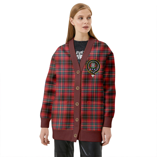 Innes Clan Badge Tartan V-neck Cardigan