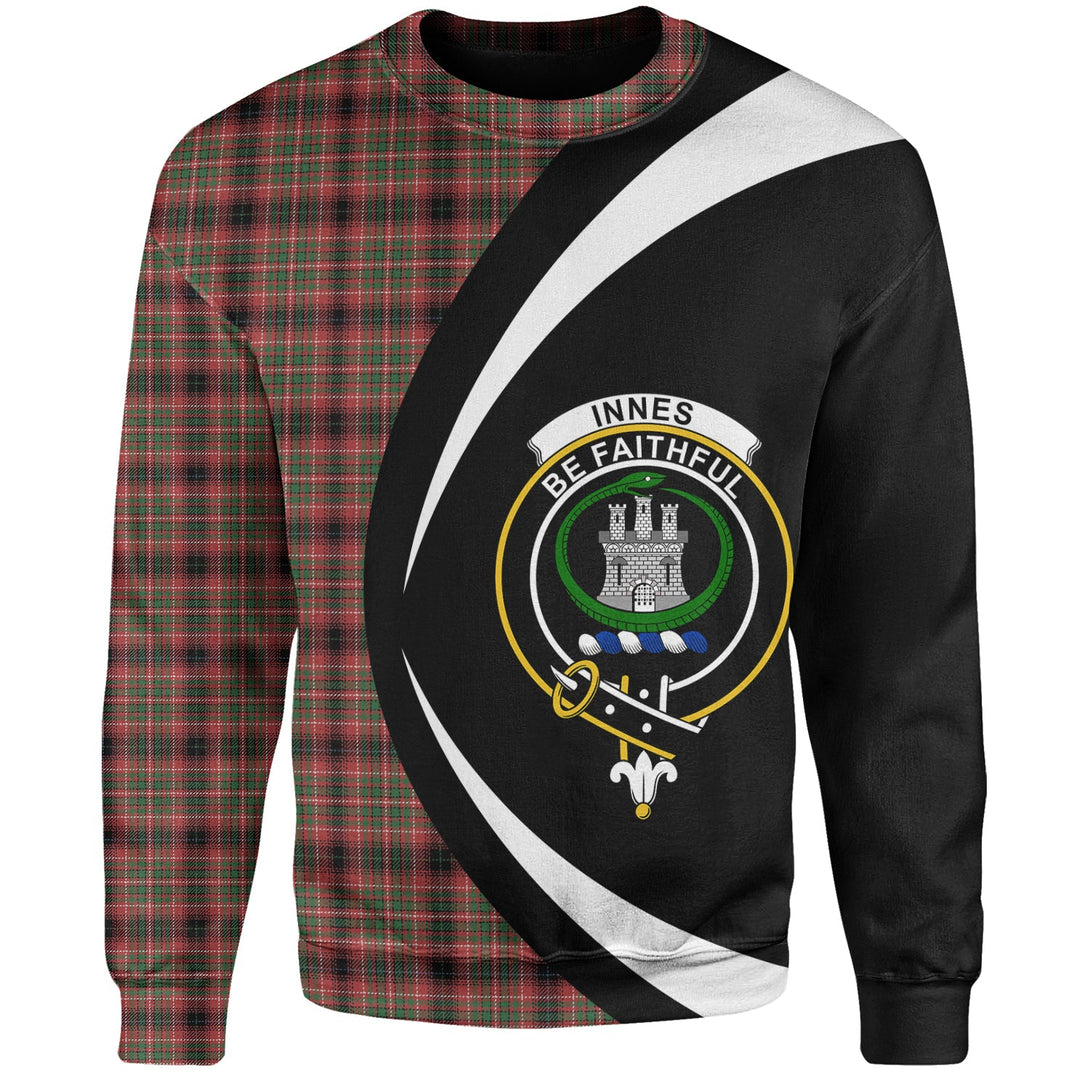 Innes of Cowie Ancient Clan Badge Tartan Sweatshirt Circle Style Personalized