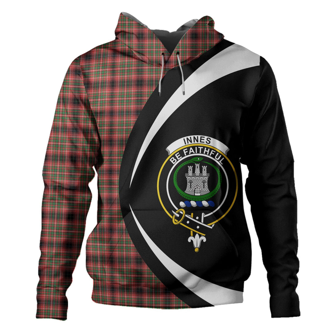 Innes of Cowie Ancient Clan Badge Tartan Hoodie Circle Style