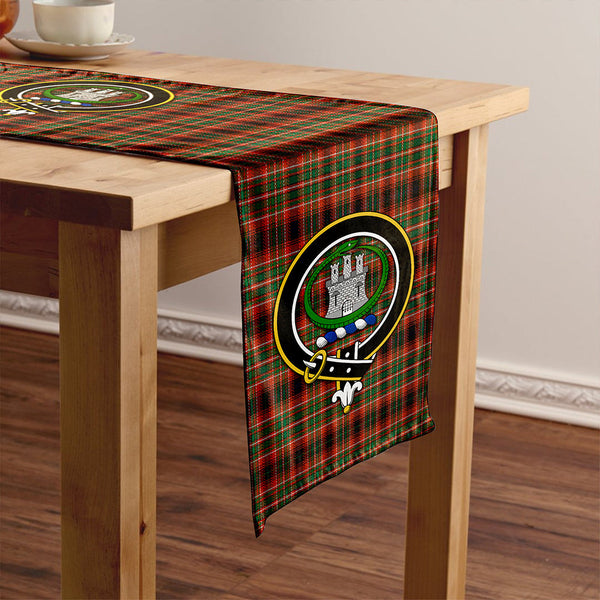 Innes of Cowie Weathered Clan Badge Tartan Table Runner