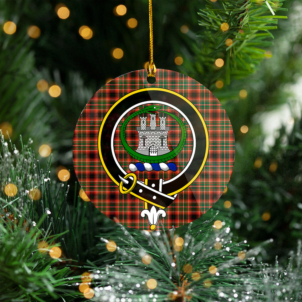 Innes of Cowie Weathered Clan Badge Tartan Plastic Christmas Ornaments