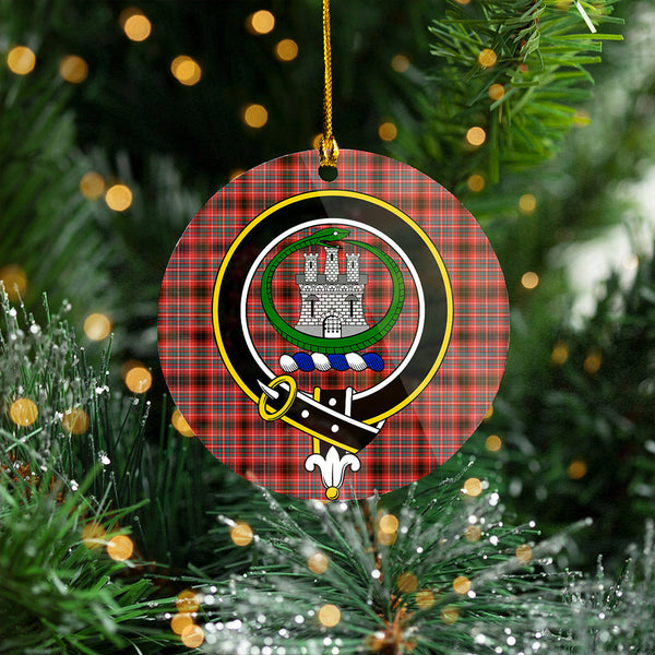 Innes Red Ancient Clan Badge Tartan Plastic Christmas Ornaments