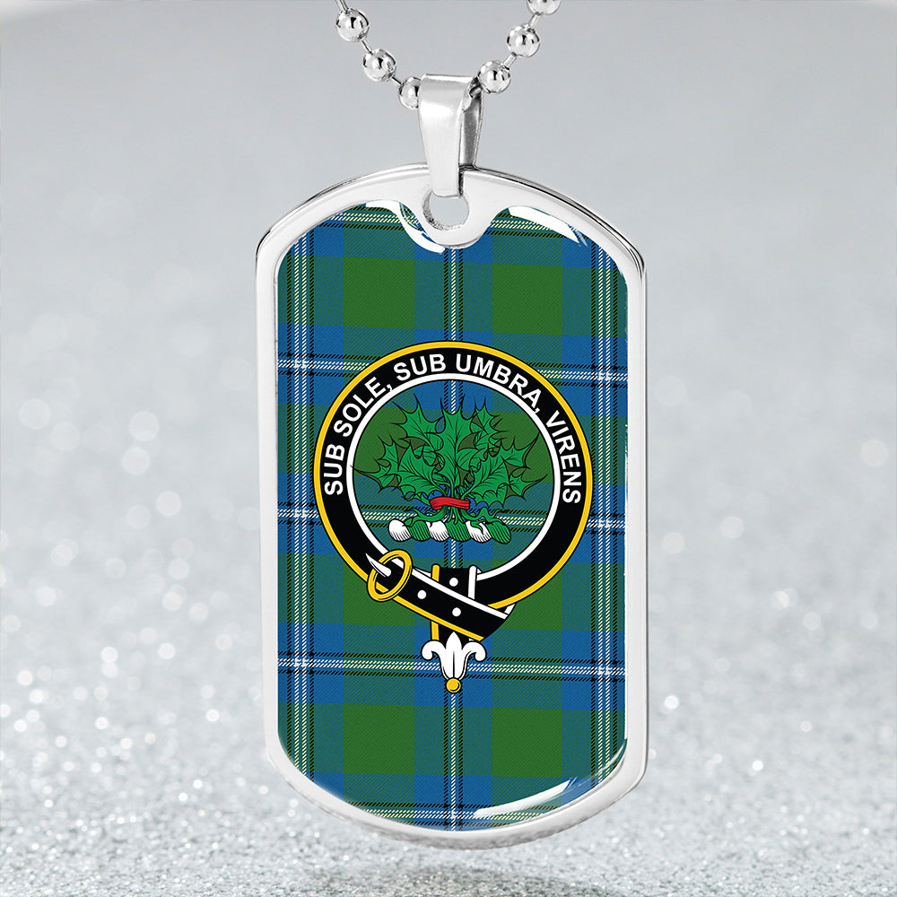 Irvine Ancient Clan Badge Classic Tartan Dog Tag Necklace