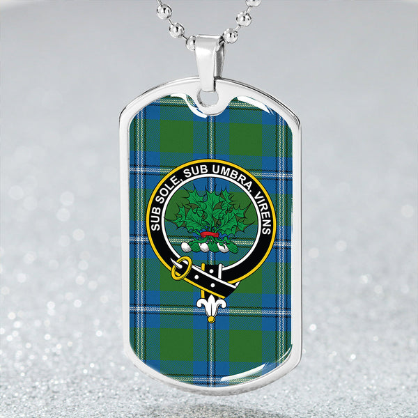 Irvine Ancient Clan Badge Classic Tartan Dog Tag Necklace