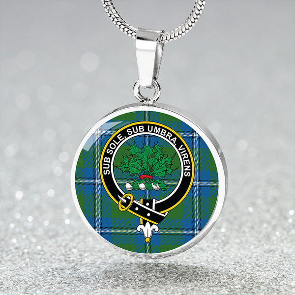 Irvine Ancient Clan Badge Tartan Classic Circle Necklace