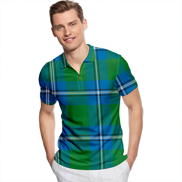 Irvine Ancient Tartan Classic Lapel Zip Short Sleeve Polo