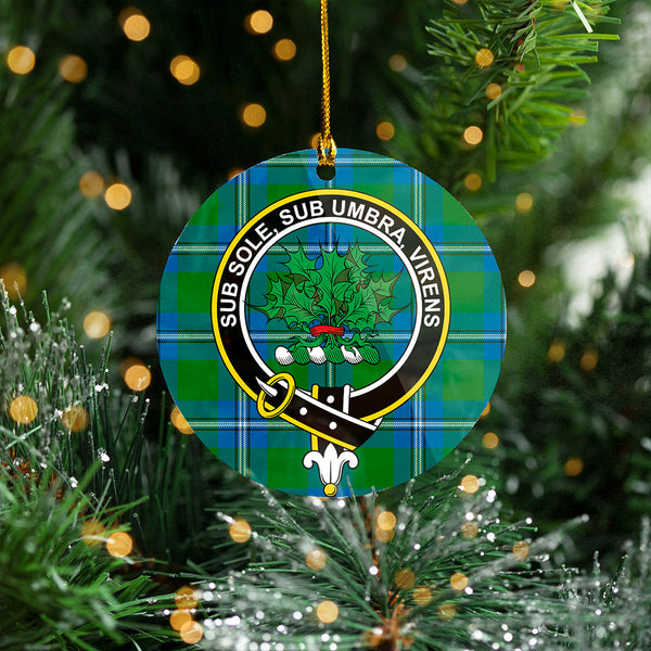 Irvine Ancient Clan Badge Tartan Plastic Christmas Ornaments