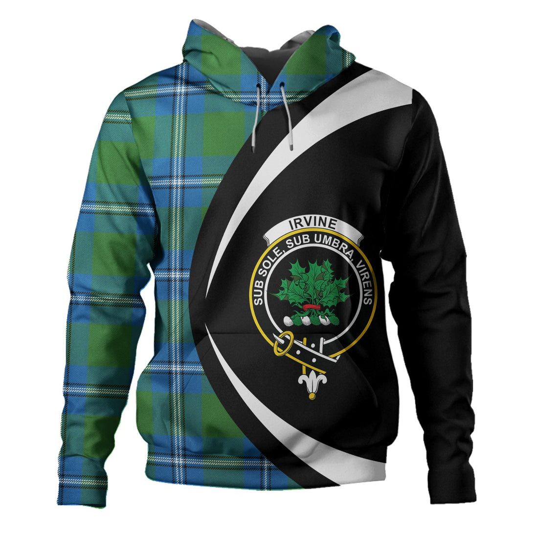 Irvine Ancient Clan Badge Tartan Hoodie Circle Style