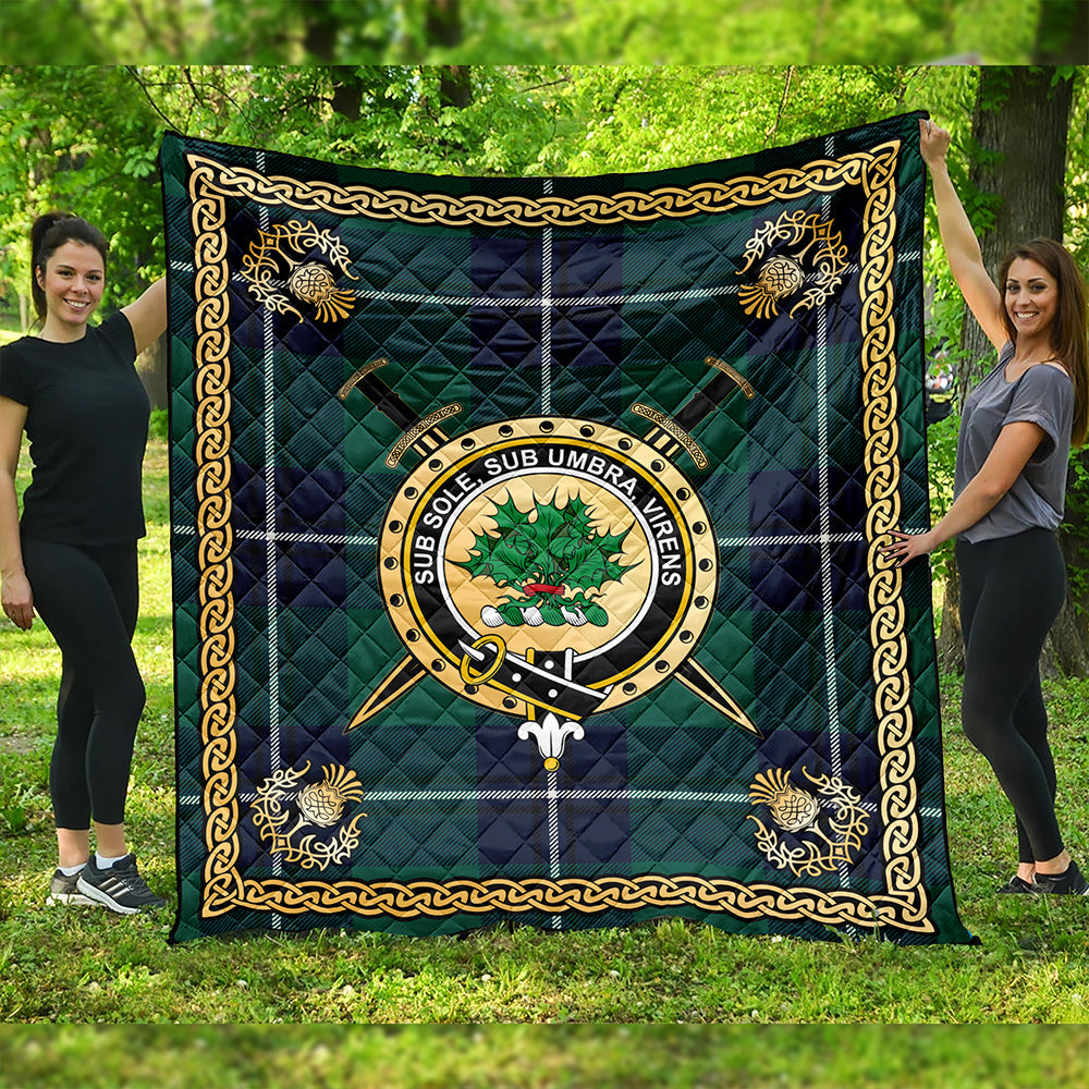 Irvine Modern Clan Badge Tartan Premium Quilt Celtic Shield