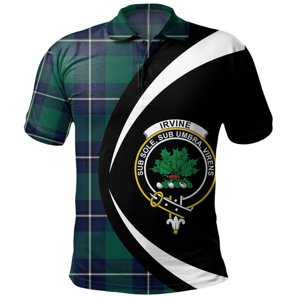 Irvine Modern Clan Badge Tartan Polo Shirt Circle Style Personalized