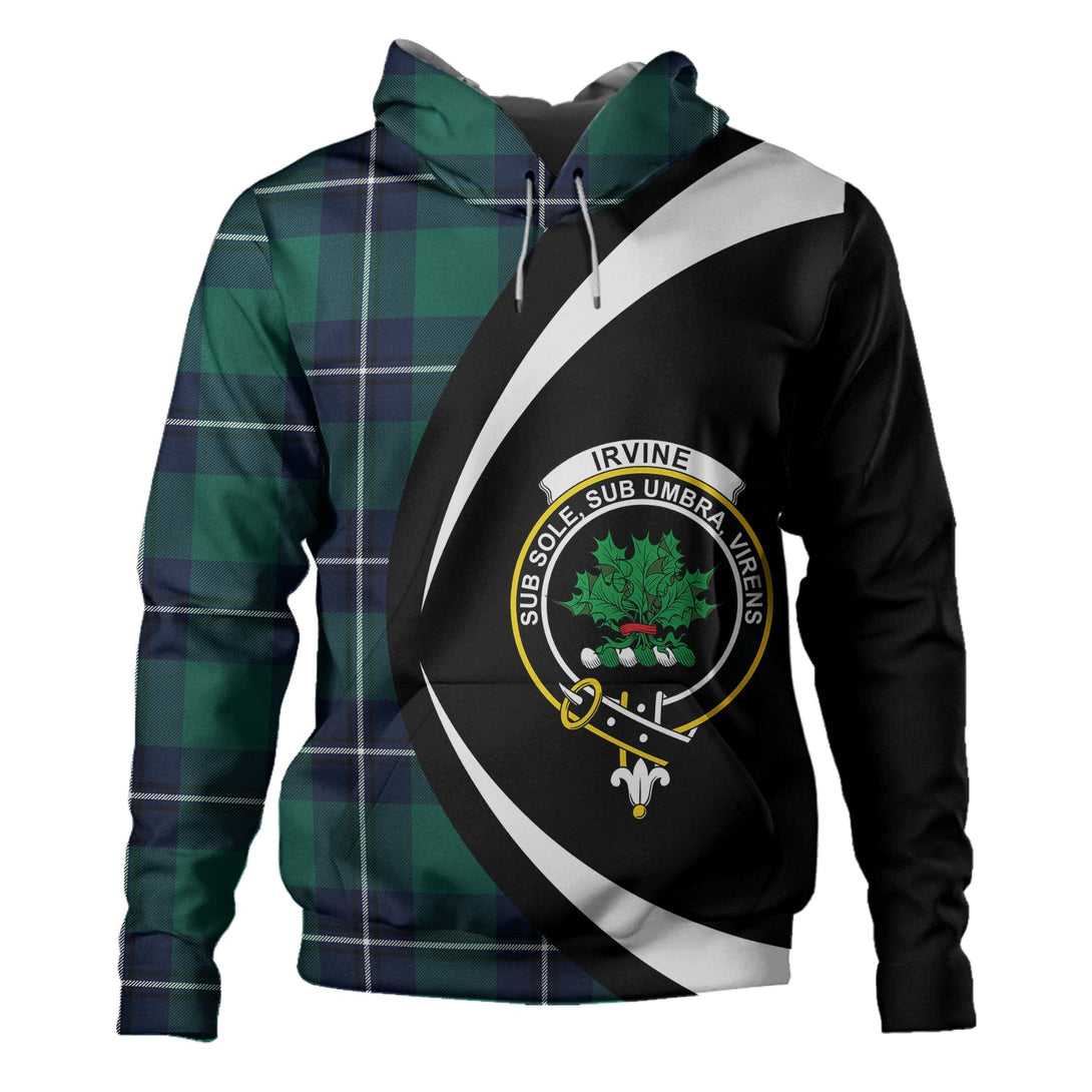 Irvine Modern Clan Badge Tartan Hoodie Circle Style