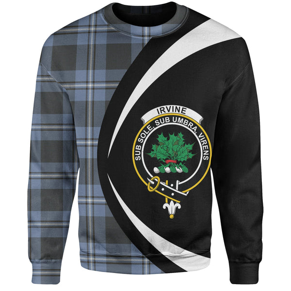 Irvine Weathered Clan Badge Tartan Sweatshirt Circle Style Personalized