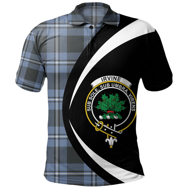 Irvine Weathered Clan Badge Tartan Polo Shirt Circle Style Personalized