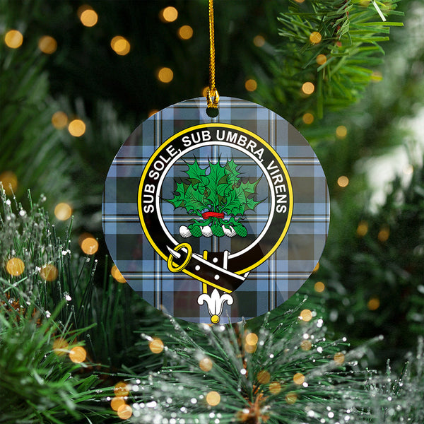 Irvine Weathered Clan Badge Tartan Plastic Christmas Ornaments