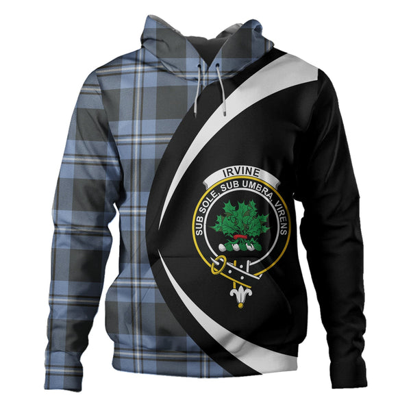 Irvine Weathered Clan Badge Tartan Hoodie Circle Style