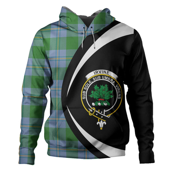 Irvine of Bonshaw Ancient Clan Badge Tartan Hoodie Circle Style