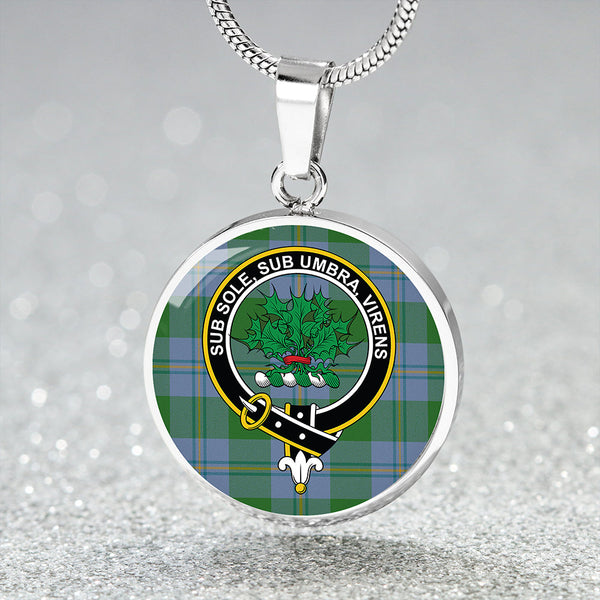 Irvine of Bonshaw Ancient Clan Badge Tartan Classic Circle Necklace