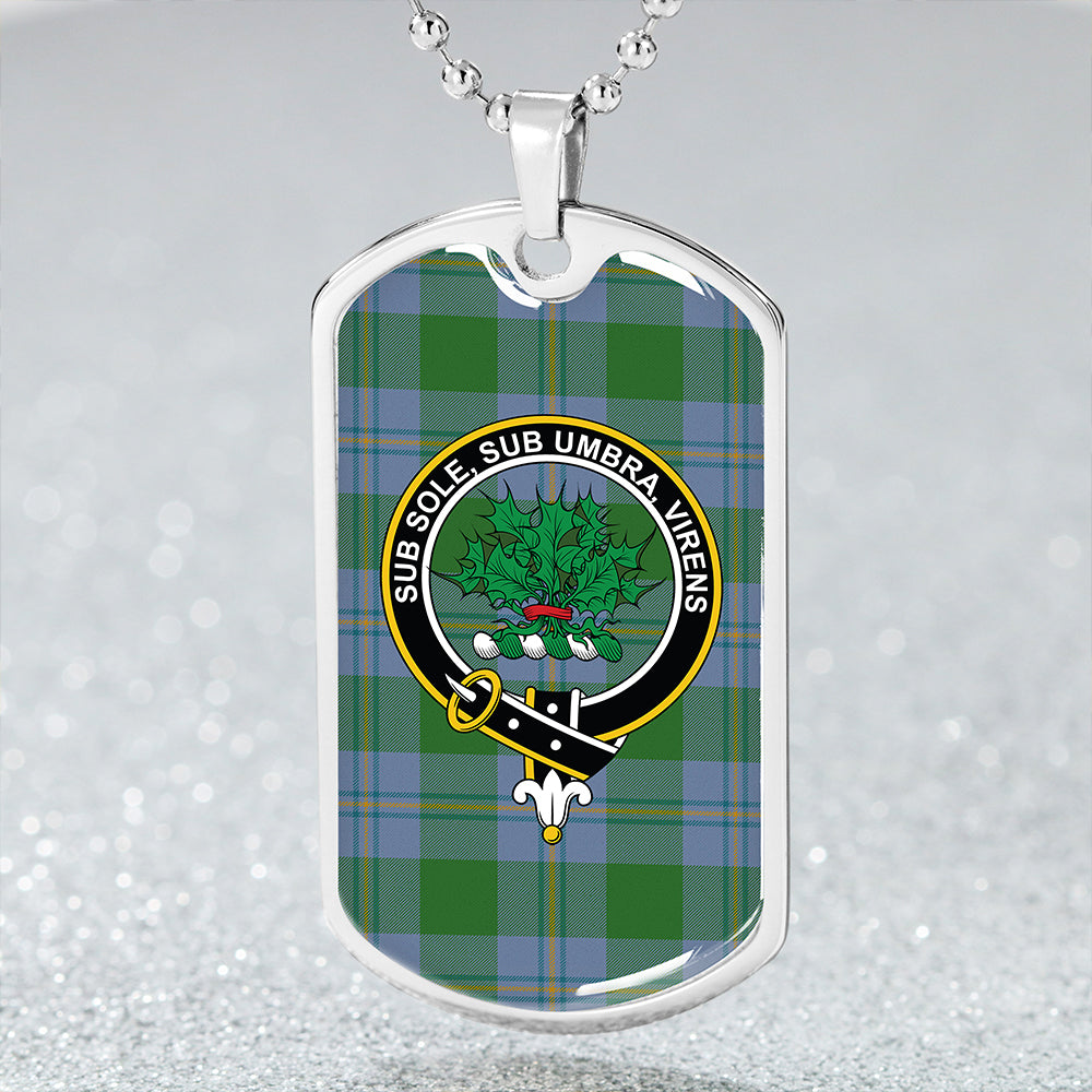 Irvine of Bonshaw Ancient Clan Badge Classic Tartan Dog Tag Necklace