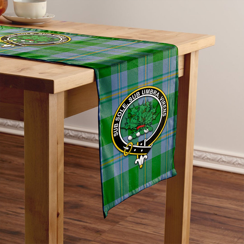 Irvine of Bonshaw Ancient Clan Badge Tartan Table Runner