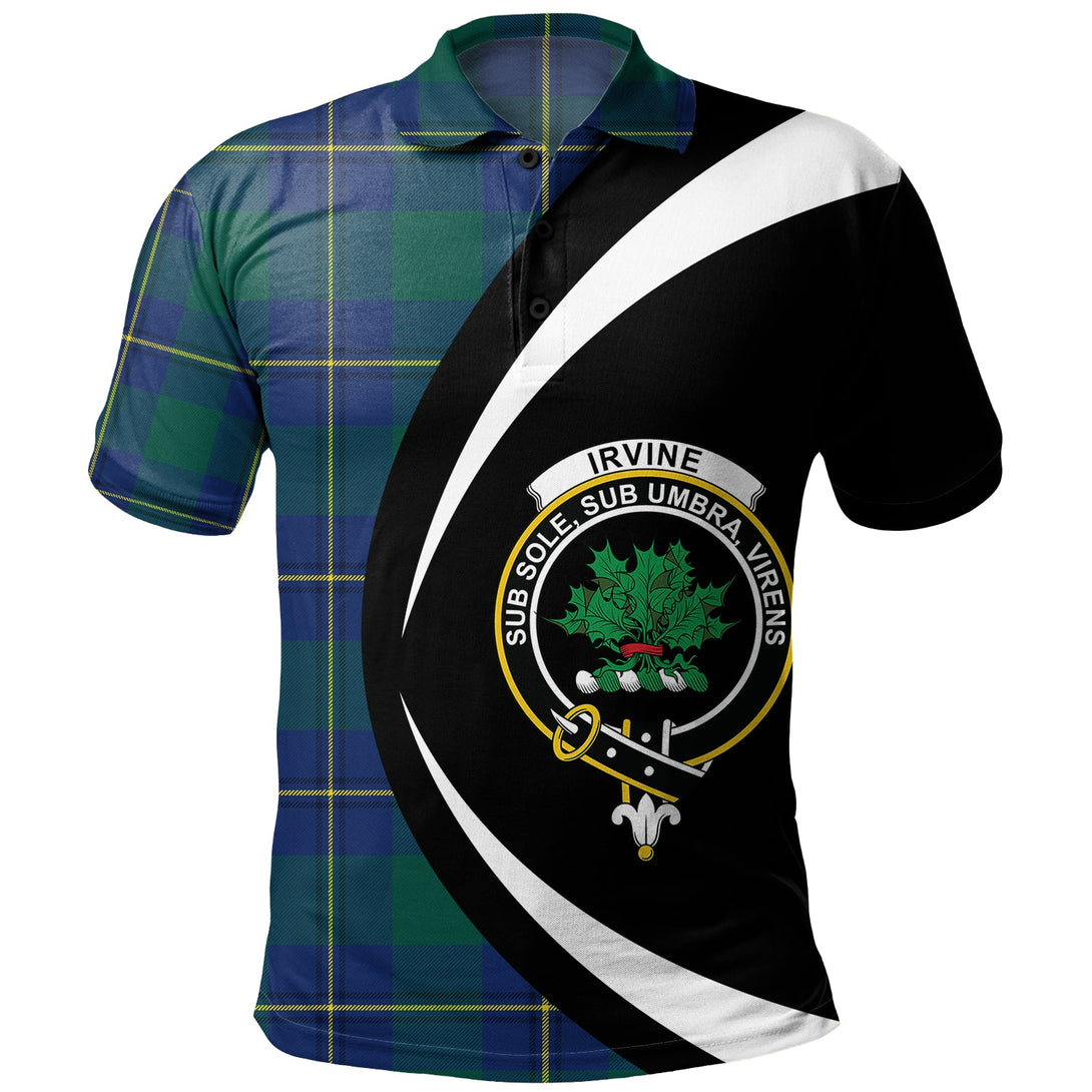 Irvine of Bonshaw Modern Clan Badge Tartan Polo Shirt Circle Style Personalized