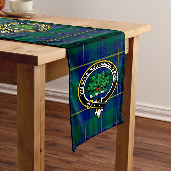 Irvine of Bonshaw Modern Clan Badge Tartan Table Runner