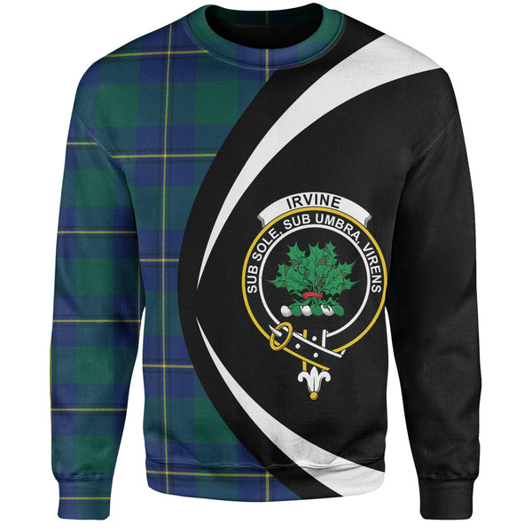 Irvine of Bonshaw Modern Clan Badge Tartan Sweatshirt Circle Style Personalized