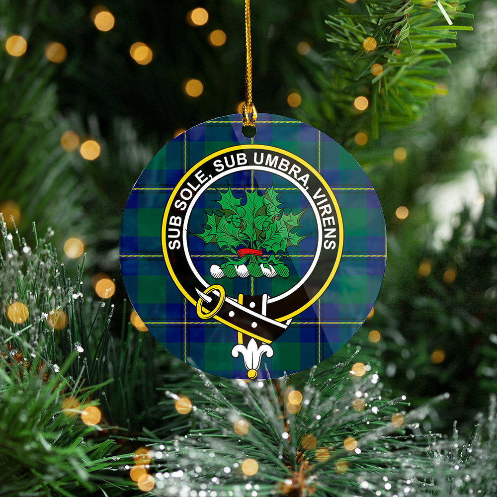 Irvine of Bonshaw Modern Clan Badge Tartan Plastic Christmas Ornaments