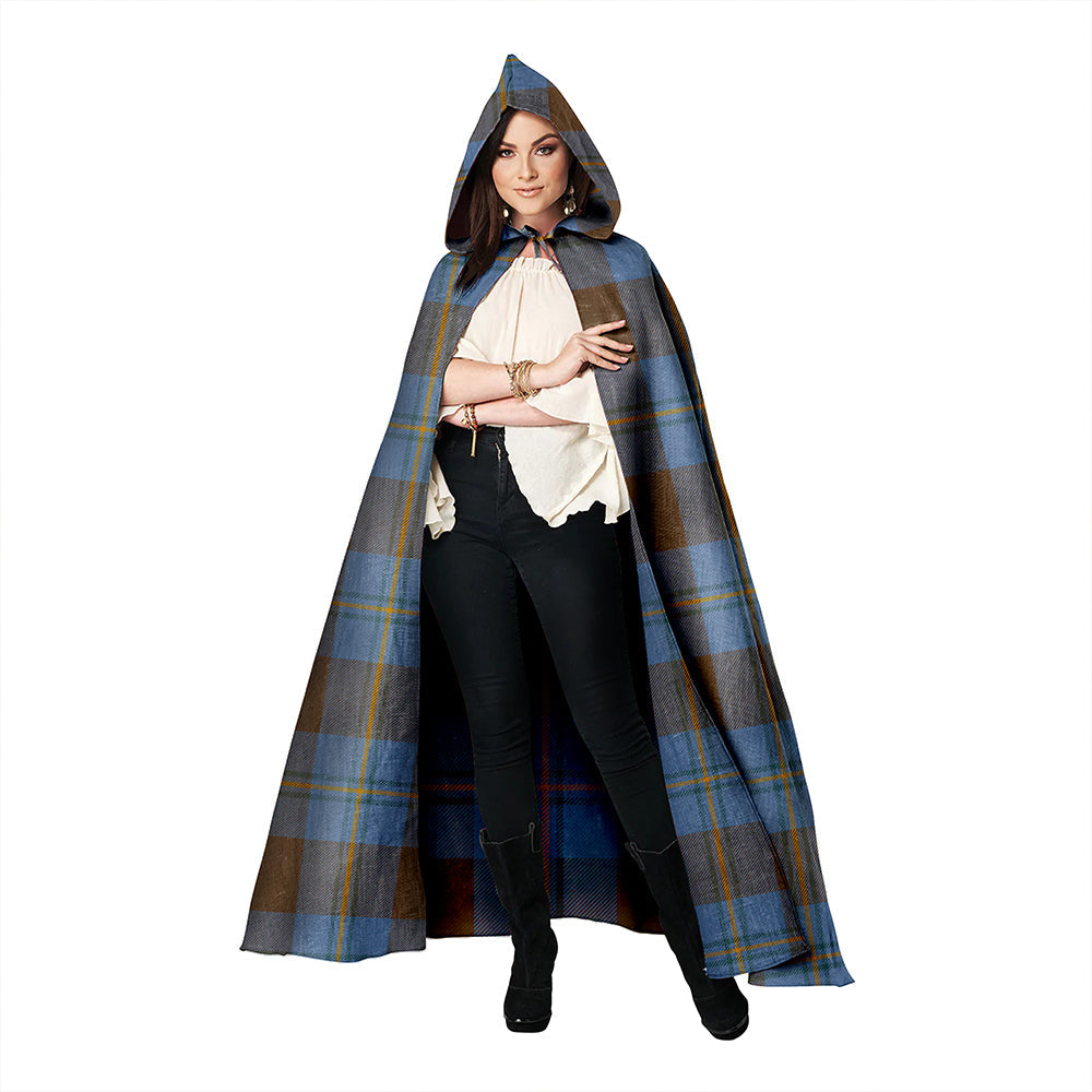 Irvine of Bonshaw Weathered Clan Badge Tartan Hooded Cloak