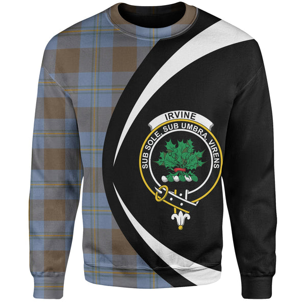 Irvine of Bonshaw Weathered Clan Badge Tartan Sweatshirt Circle Style Personalized