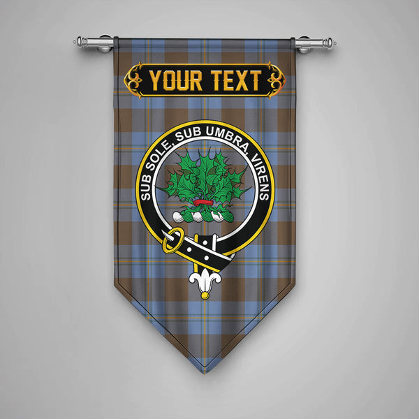 Irvine of Bonshaw Weathered Clan Badge Tartan Gonfalon Personalize