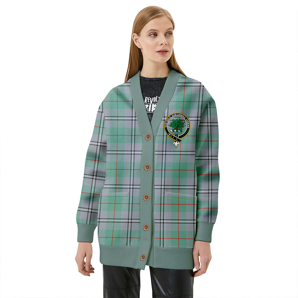 Irvine of Glentulchan Ancient Clan Badge Tartan V-neck Cardigan