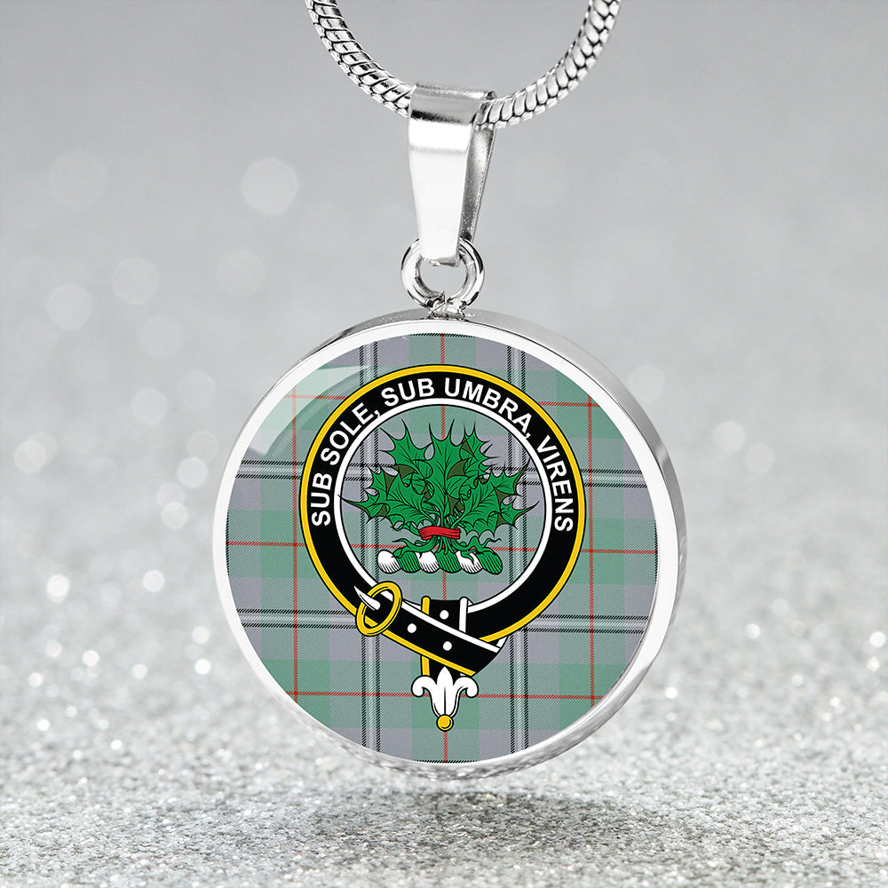 Irvine of Glentulchan Ancient Clan Badge Tartan Classic Circle Necklace