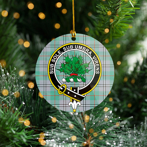 Irvine of Glentulchan Ancient Clan Badge Tartan Plastic Christmas Ornaments