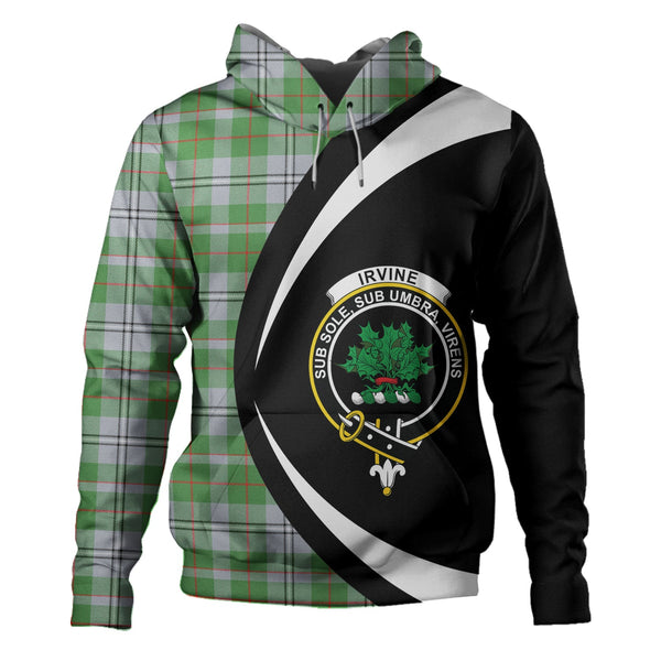 Irvine of Glentulchan Modern Clan Badge Tartan Hoodie Circle Style