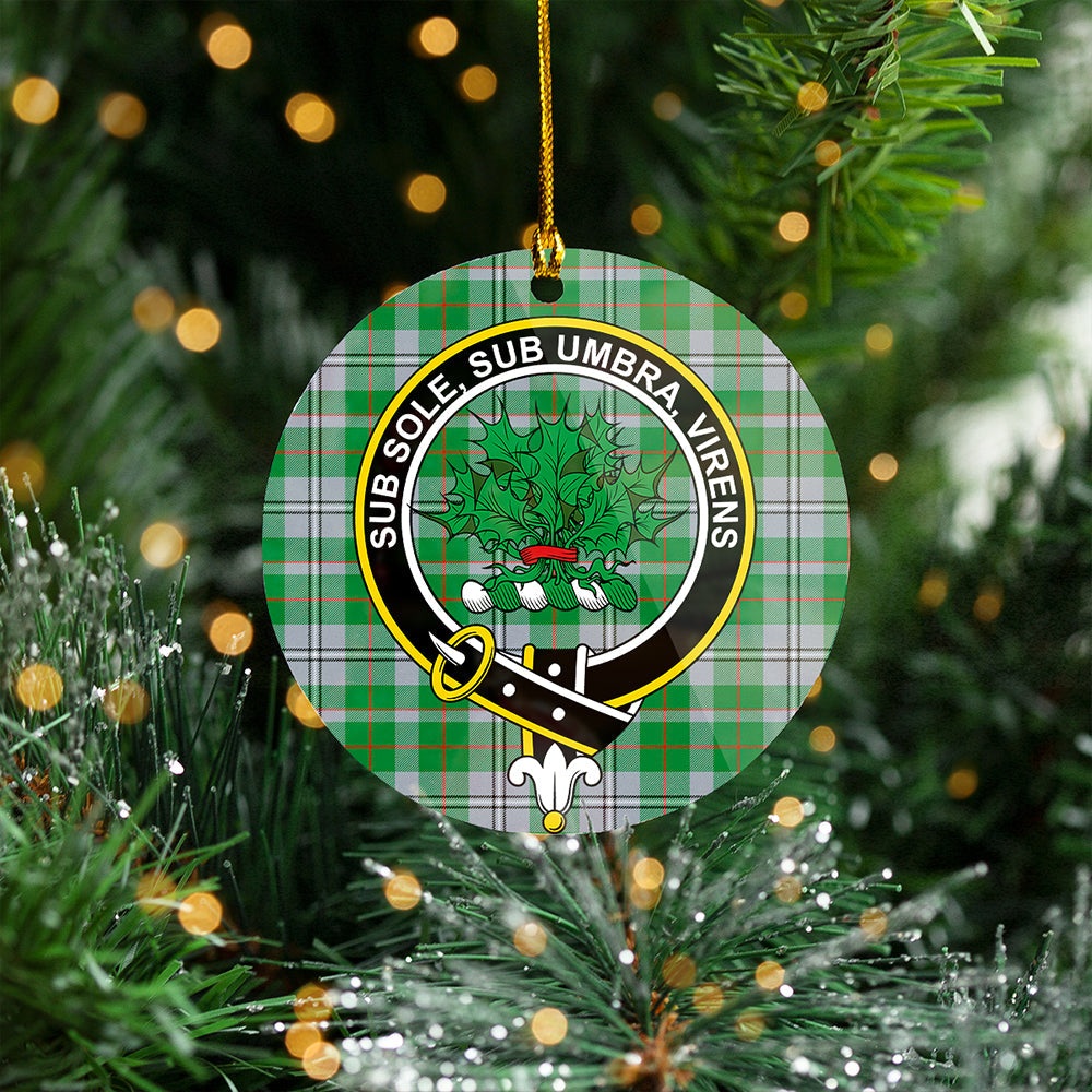 Irvine of Glentulchan Modern Clan Badge Tartan Plastic Christmas Ornaments