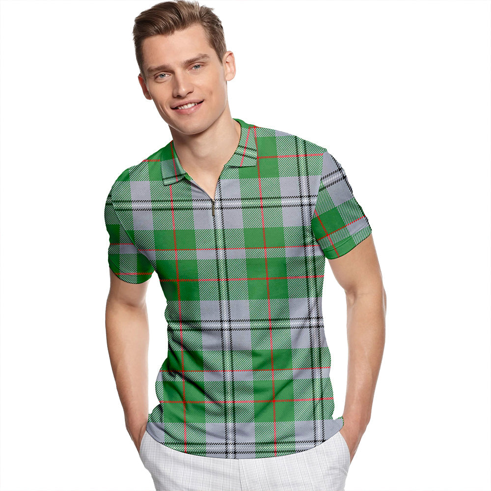 Irvine of Glentulchan Modern Tartan Classic Lapel Zip Short Sleeve Polo