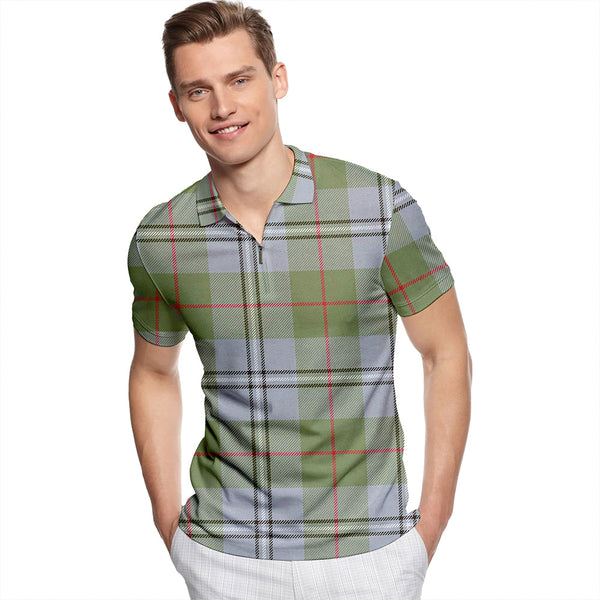 Irvine of Glentulchan Weathered Tartan Classic Lapel Zip Short Sleeve Polo