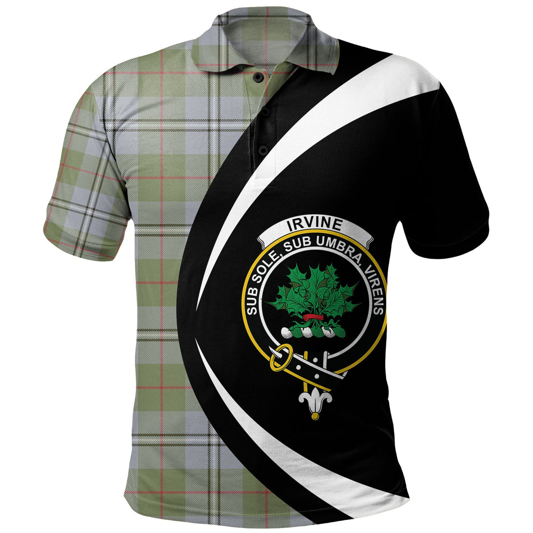 Irvine of Glentulchan Weathered Clan Badge Tartan Polo Shirt Circle Style Personalized