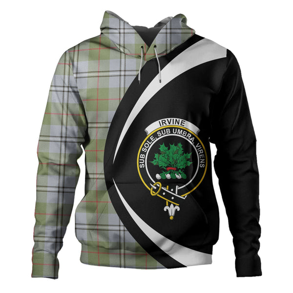 Irvine of Glentulchan Weathered Clan Badge Tartan Hoodie Circle Style