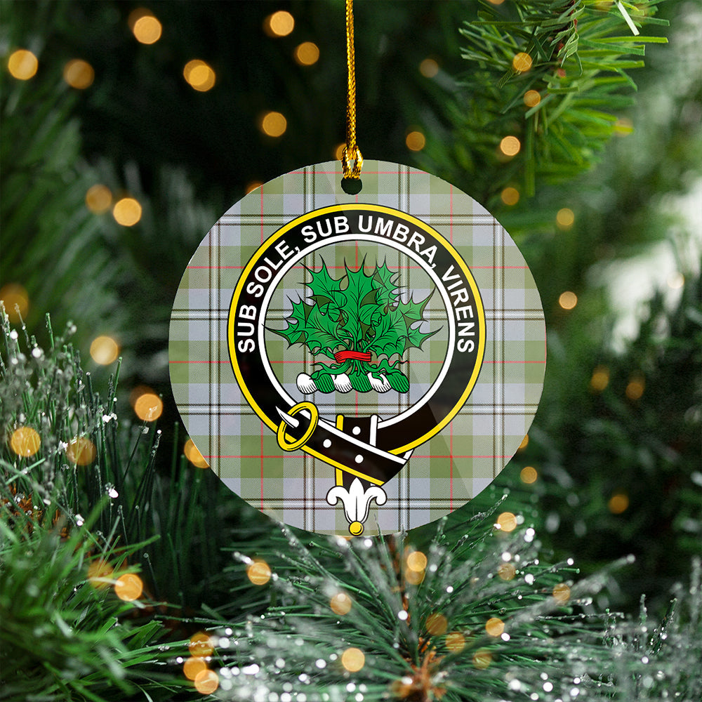 Irvine of Glentulchan Weathered Clan Badge Tartan Plastic Christmas Ornaments