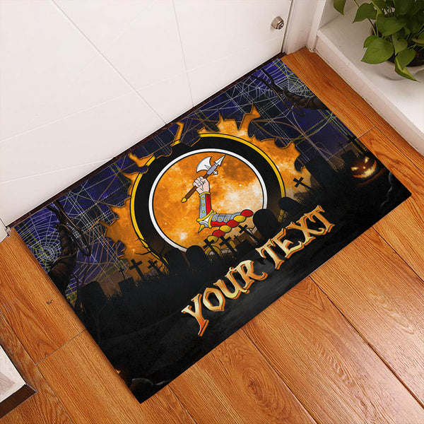 Jackson Modern Clan Badge Tartan Personalize Doormat Happy Halloween Style