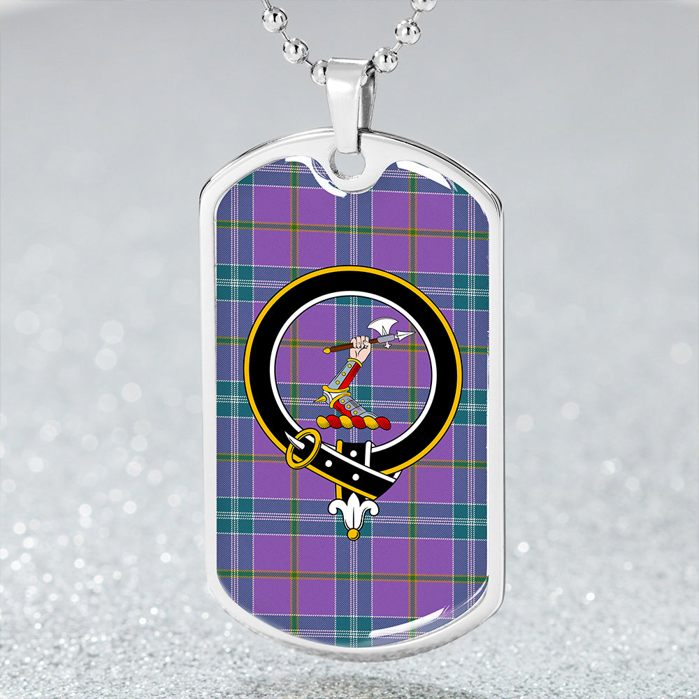 Jackson Ancient Clan Badge Classic Tartan Dog Tag Necklace