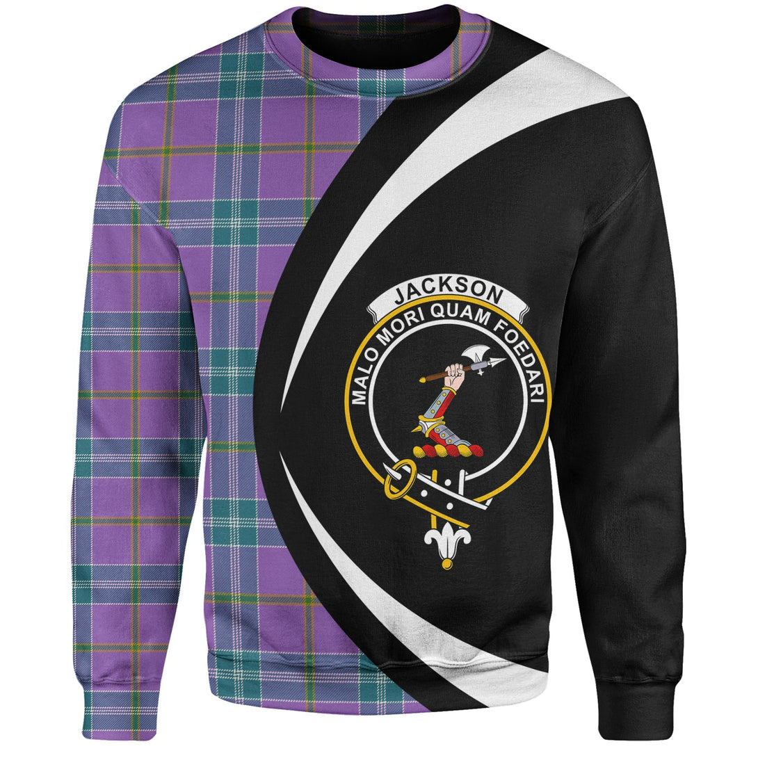 Jackson Ancient Clan Badge Tartan Sweatshirt Circle Style Personalized