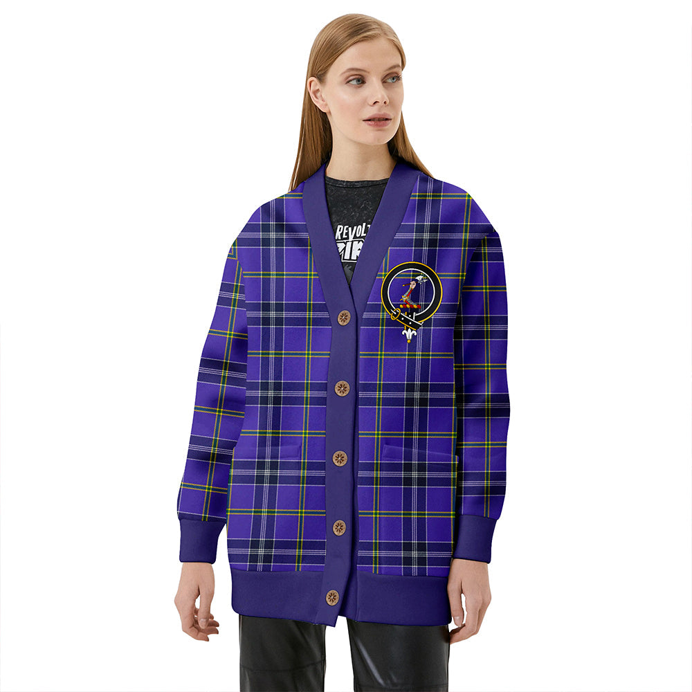 Jackson Modern Clan Badge Tartan V-neck Cardigan