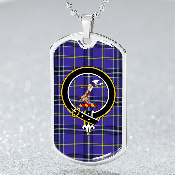 Jackson Modern Clan Badge Classic Tartan Dog Tag Necklace