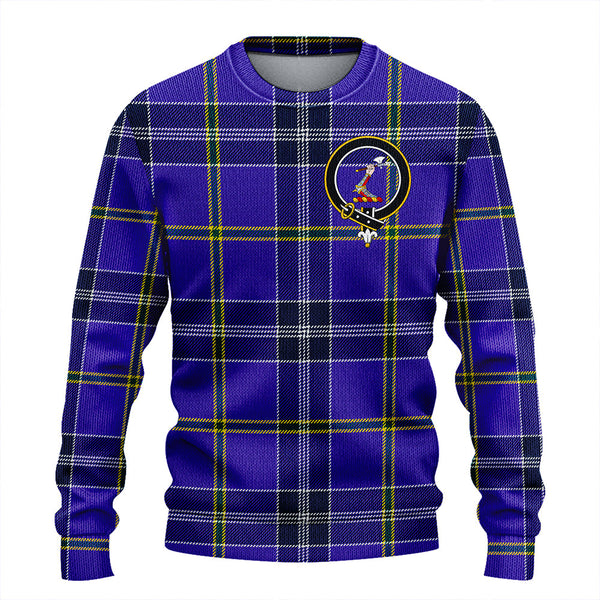 Jackson Modern Clan Badge Tartan Knitted Sweater