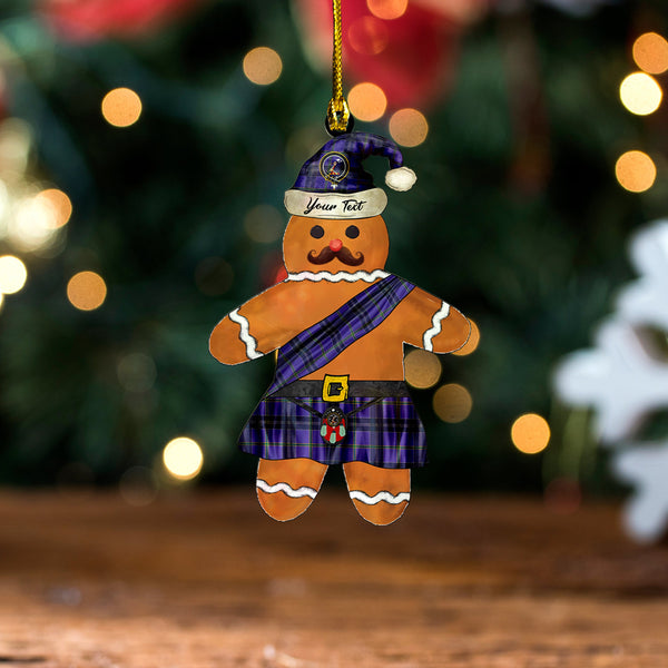 Jackson Modern Clan Badge Tartan Wood Acrylic Ornament Gingerbread Scotland Warrior Personalized