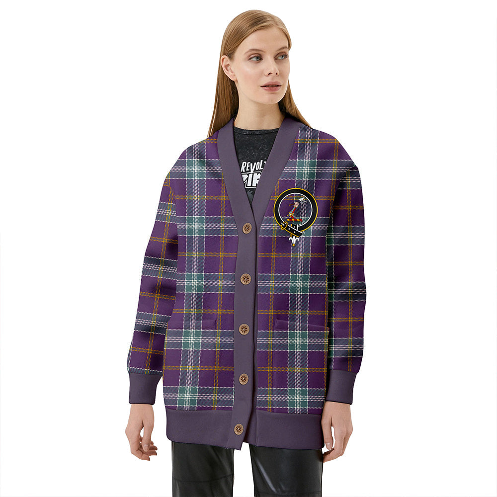 Jackson Weathered Clan Badge Tartan V-neck Cardigan